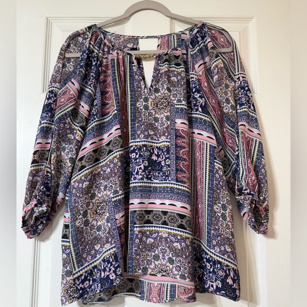 A BYER Flora Open Shoulder Blouse Top Size XL